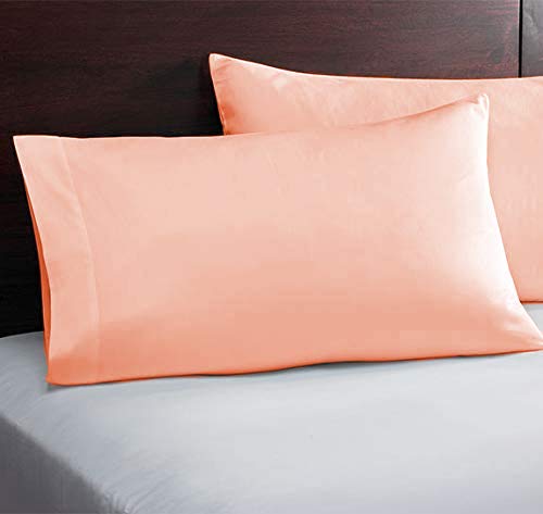 Image of YRM Bedding's - Egyptian Cotton Pillow Cases 400-TC Premium Hotel Quality 2 - Pcs Pillow Covers (18 inch x 28 inch) - Peach Color