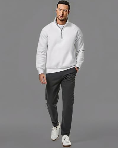 Image of AUSK Mens Sweatshirt with Neck Zipper || Full Sleeve Polo Collar Jacket for Winter wear Fleece Fabric Sweatshirt for Man