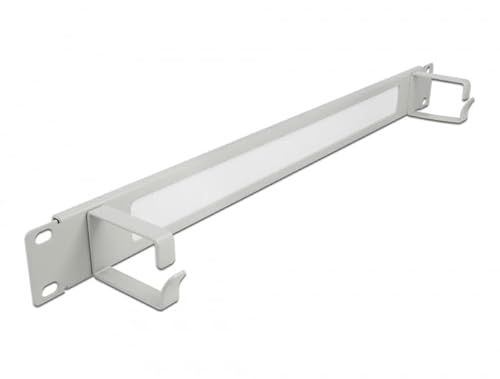 Delock 19″ Kabelmanagement Bürstenleiste mit 2 Bügeln 1 HE grau