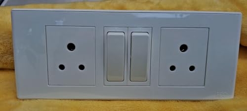 Image of REO Bliss 6 Modular Plate with 2 6A Switches and 2 6A 3Pin Socket