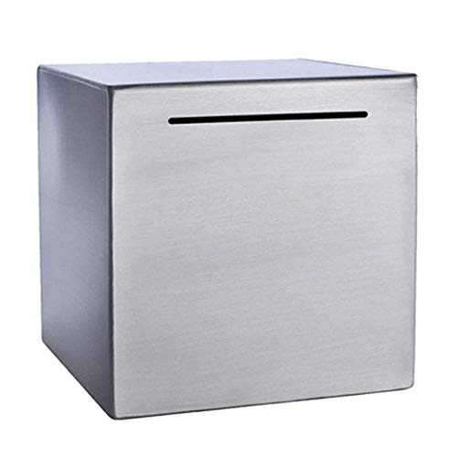 Ziv Safe Piggy Bank Made of Stainless Stell,Safe Box Money Savings Bank for Lover,Thanks Giving Gift,Can Only Save The Piggy Bank That Cannot be Taken Out (5.9 in)