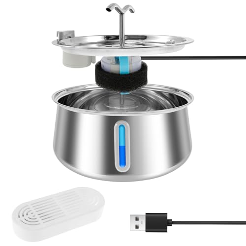 Fuente de Agua para Gatos 4L Acero Inoxidable con Ventana miniatura 4