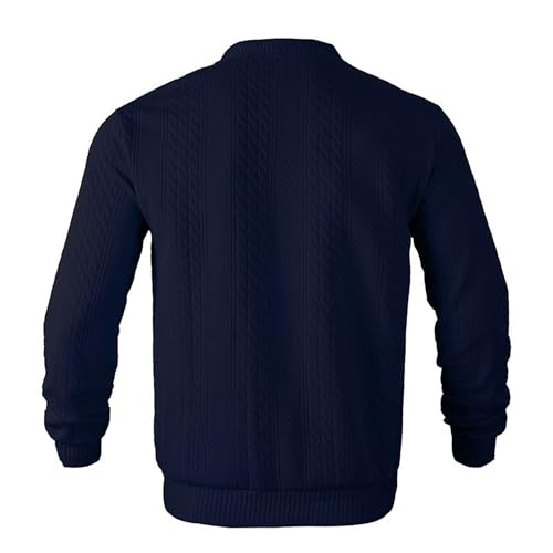 Mens Fashion Rib Cable Knitted Cardigan Shawl Long Sleeve Knitted Clothing Stand Collar Button Open Sweater2