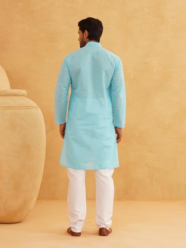 Image of Sojanya (Since 1958 Motifs Embroidered Thread Work Pure Cotton Straight Only Kurta