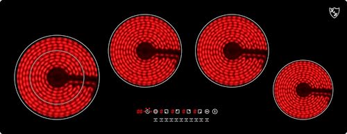 K&H Glaskeramikkochfeld NCH-7205x [4 ZONEN] - Herdplatte 4 Kochfelder - Kochfeld 4 Platten Autark -...
