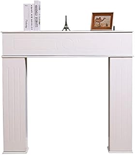 Kingwudo® Wooden Fireplace Console Tables Mantelpiece Fireplace Surround Edge Storage Unit 3 Drawers White/Grey (White)