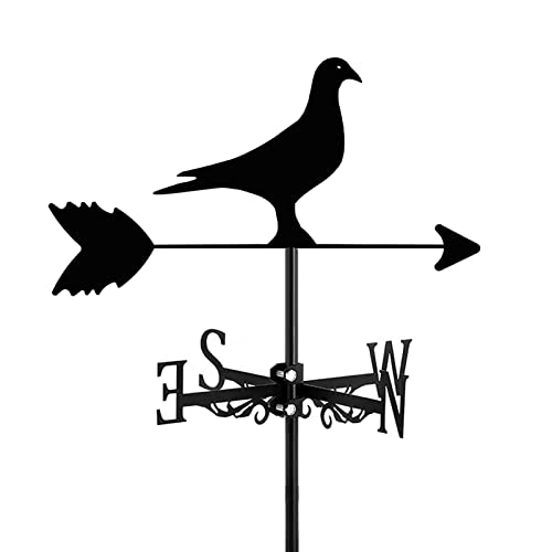 Girouette fleur oiseau en fer silhouette pour toit et extérieur - 2