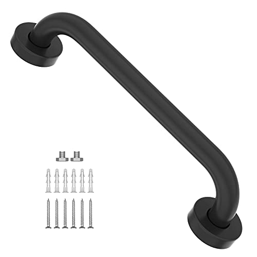 Matte Black Shower Grab Bar 12 Inch-1' Diameter, iMomwee Stainless Steel Small Safety Bars Bathroom...