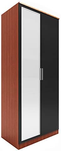 ELEGANT 3 Pieces Bedroom Furniture Sets High Gloss Soft Close Wardrobe with Mirror + 4 Storage Drawer Chest of Drawers + Bedside Cabinet, Black Bedroom Wardrobe and Chest of Drawers Set