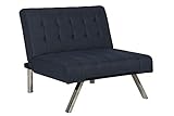 DHP Emily Accent Chair with Split-Back and Chrome Legs, Navy Linen