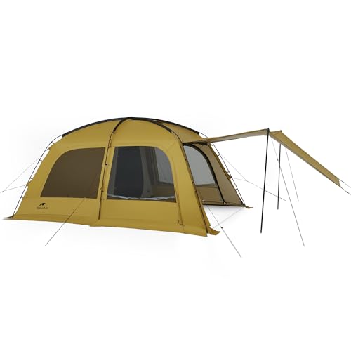 Una stanza e un soggiorno: la porta della tenda può essere utilizzata come parasole. Questo prodotto non viene fornito con un palo da ingresso, che può essere sostituito da un bastone da trekking o da un ramo di un albero. La porta della tenda è a doppio strato, resistente agli insetti, traspirante, resistente alla pioggia e al sole.