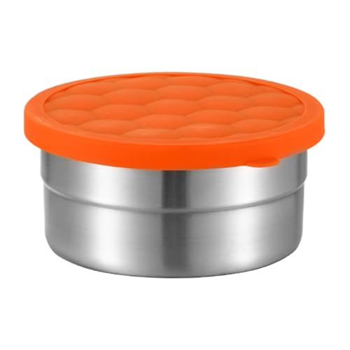 キッズ用 スナック 容器 - 漏れ防止 ステンレス ボウル シリコン蓋付き,スタッカブル スナック ボックス,キャンプ アウトドア 旅行 長距離ドライブ用