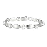 WAHZAUS Pulsera de tenis de moissanita para mujer, color D, claridad VVS1, pulsera de plata de ley 925, pulsera de tenis de 6.5 a 8.5 pulgadas, 6.5 In / 16.51CM, Plata, Moissanita
