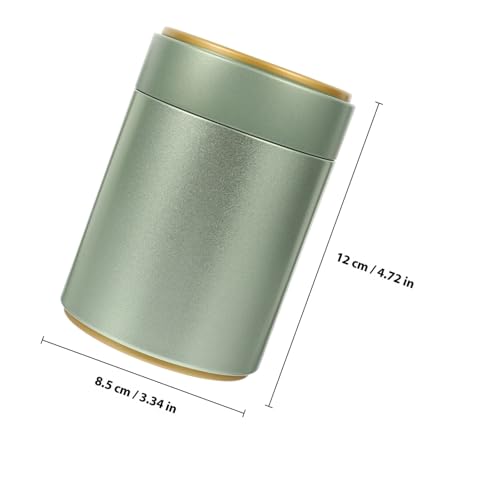 Small Green Tinplate Tea Canister with Airtight Lid Multipurpose Loose Tea Holder and Coffee Bean Storage Jar Sealed Container for Kitchen Use - Image 2