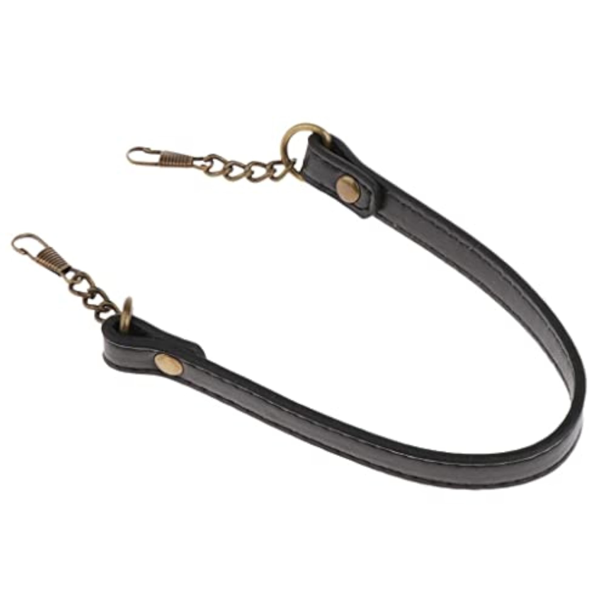 Short Bag Strap Replacement PU Leather Handle, Black