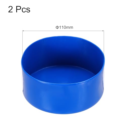 Image of uxcell 2pcs Rubber End Caps 110mm(4.3 Inch) ID Vinyl Round Tube Bolt Cap Cover Screw Thread Protectors Blue, 50mm Height