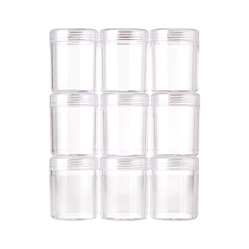 Image of Magibeads 10Pcs Clear Plastic Bead Containers with Lids 1.97 x 1.54 Inches Travel Size Seed Bead Cylinder Bead Organizer Box Diamond Painting Storage Containers 20ml Capacity