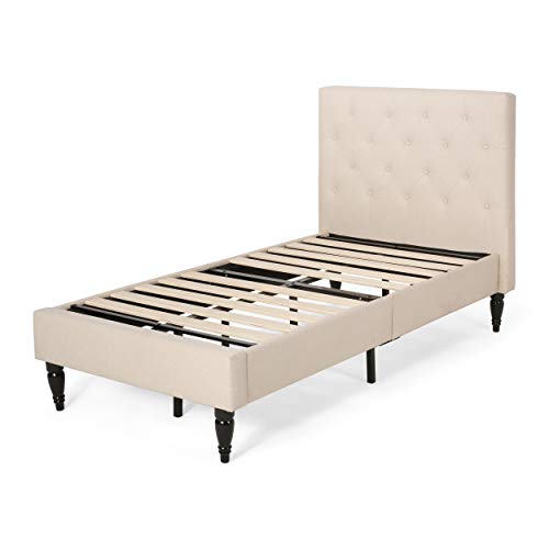 Christopher Knight Home Lydia Twin Bed Platform, Beige, Black #TOP11
