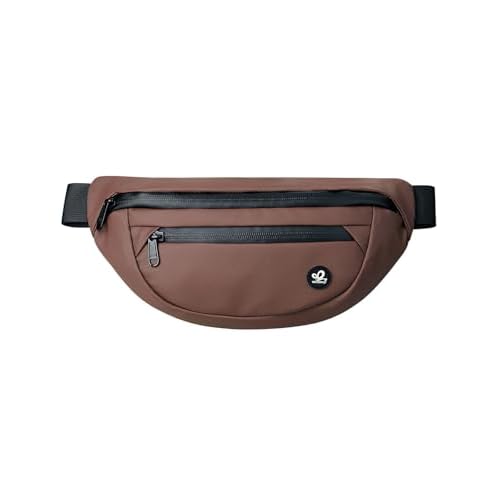 WATERFLY Fanny Pack Waist Packs: Small Waist Bag for Women Men Fashion Crossbody Belt Bags for Hiking Running Travel Walking-Brown