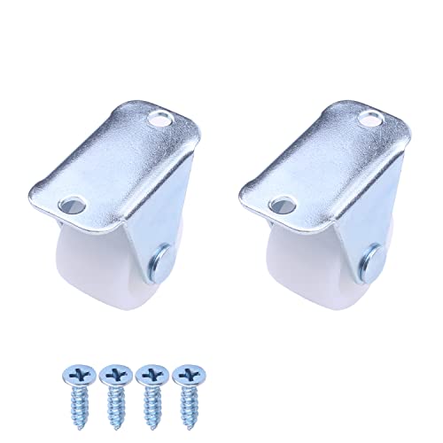 MroMax Ruote fisse da 1 pollici in nylon con piastra superiore montata ruote ruote bianche 10 kg capacità 2 pezzi