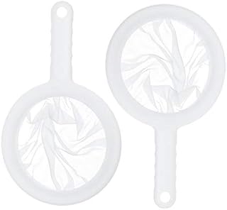 2 Pcs Ultra-fine Mesh Strainer Fine Mesh Strainer Colander Fine Wire Mesh Kitchen Sieve Set with Rim for Straining Teas and Cocktails or Sifting Flour Sugar Spices and Herbs