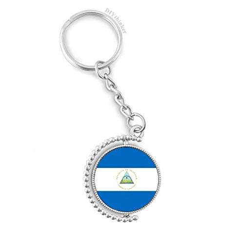 Porte-clés rotatif Nicaragua drapeau national pour accessoire quotidien