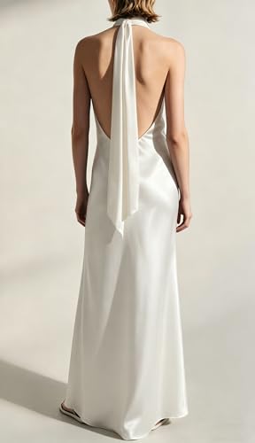 Image of Yiulangde Women's Backless Smocked Maxi Dress Sexy Spaghetti Strap Cut Out Flowy Beach Long Dress Vacation Casual Sundresses
