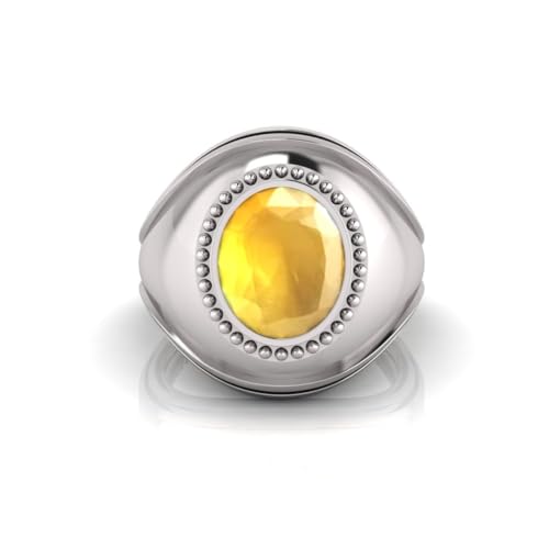 Bague saphir jaune véritable argent ajustable éclat luxe - 3
