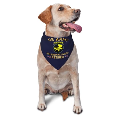 Us Army 17th Airborne Division Retired Dog Scarf Pet Bandana Cat Pet Bibs