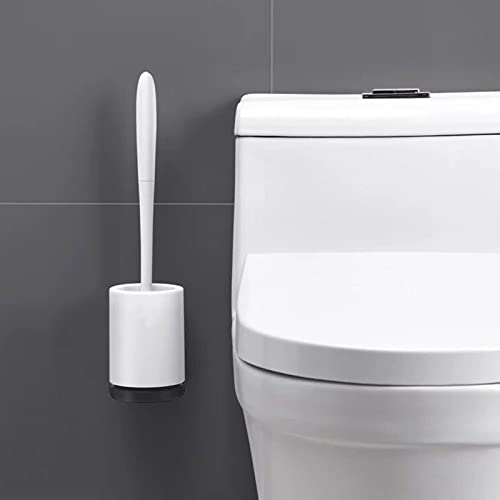 Image of Soft and Sturdy Toilet Bowl Brush and Holder Set TPR Bristles with Detachable Base for Deep Cleaning in The Bathroom