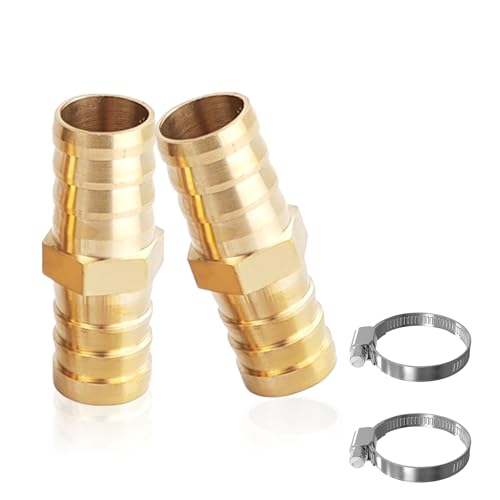 YOUZMY 2 conectores de manguera de latón de 19 mm, conector de manguera de latón de 19 mm (3/4)