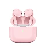 Fones de ouvido Bluetooth 5.3 sem fio, bateria com duração de 40 horas, carregamento USB-C, classificação de resistência à água IPX6, microfone embutido, compatíveis com Android e iOS ROSA