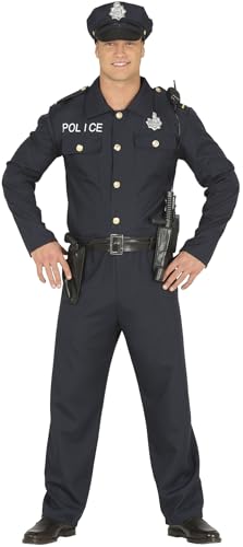 Fiestas GUiRCA Déguisement Police Costume Adulte Homme Taille L 52-54, Bleu
