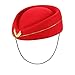 VANTOBEST 6PCS Flight Attendant Costume Accessories Womens Stewardess Air Hostess Cosplay Costume with Air Hostess(Red)