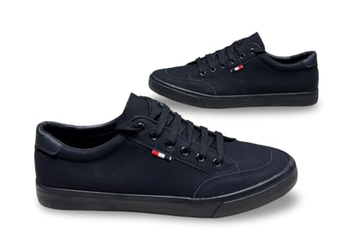 Image of Classic Canvas Sneakers, Casual Lace-Up Shoes with Green Sole, Unisex Fashion Trainers Shoes