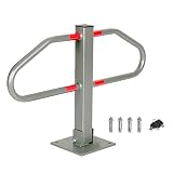 mymai Verrouillage de stationnement pliable - Arceau de stationnement - En métal avec clés - Pour voiture - Avec marques lumineuses réfléchissantes à coller Argenté SLPS01-GRA