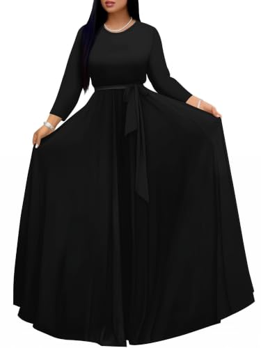 Image of Casual Maxi Dress for Women 3 /4 Sleeve with Pockets
