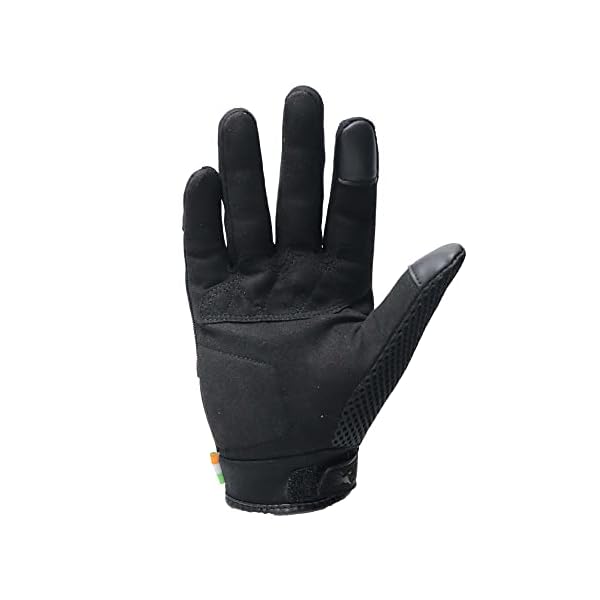 TVS Riding Gloves for Men-Mesh for Ventilation, Bike Riding Gloves With Touch Screen Compatible & Visor Wiper Fingertips, TPR Protection for Knuckles-Premium Bike Gloves for Riding Comfort (Black-M)