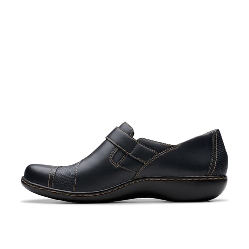 Clarks Clarks Collection Women's Ashland Gem Loafer, Navy Leather, 8.5 Medium US