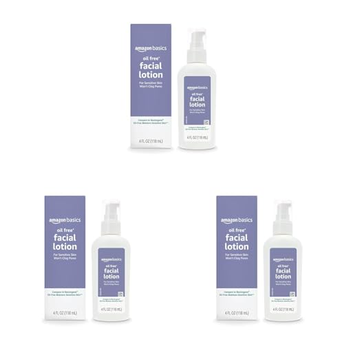 Amazon Basics Oil-free Facial Moisturizer for Sensitive Skin, Fragrance Free, 4 Fluid Ounce...