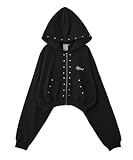 [エックスガール] スタッドジップアップスウェットフーディー STUDDED ZIP UP SWEAT HOODIE 105254012003 BLACK M