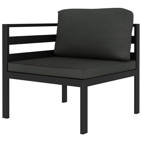 QJBSAVVA Eckmodul-Sofa Aluminium Anthrazit 70x70x64,5 cm mit...