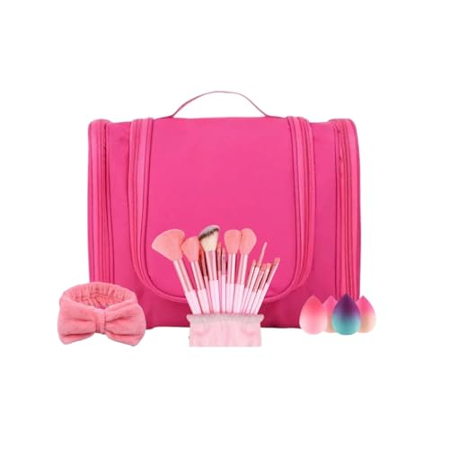 Glamorous Cosmetic Bag - Makeup & Toiletry Essentials for Women & Men - Travel Ready in Pink