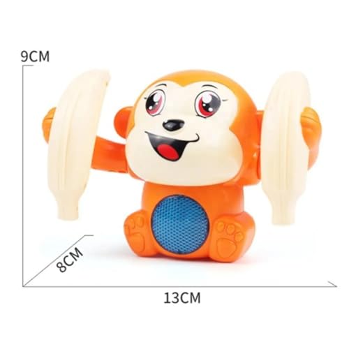 Image of Battery Operated Monkey Toy with Musical, Dancing, Spinning,Rolling and Sensor Feature for 1-5 Year Kids and Even todlers