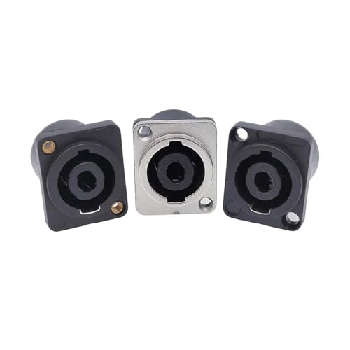 Conector hembra XLR de 4 pines para chasis y panel con tuerca adaptadora de Tipo A (10 unidades)