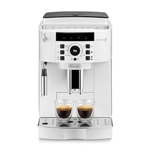 De'Longhi (デロンギ) 全自動コーヒーマシン マグニフィカS ECAM22112W コーヒーメーカー エスプレッソマシン アイスコーヒー 全2メニュー カフェジャポーネ搭載 豆から挽きたて 簡単お手入れ 手動ミルクフロッサー [ホワイト] デロンギファミリー登録で3年保証" 