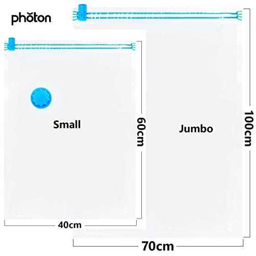 Premium Vacuum Storage Bags. 80% More Storage. Hand-Pump for Travel. Vacuum Sealer Bag with Double-Zip Seal and Triple Seal Turbo-Valve for Max Space Saving in a storage (Clear - Image 3