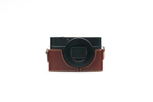 Demi-housse en cuir Sony RX100 VI fait main pour une protection élégante