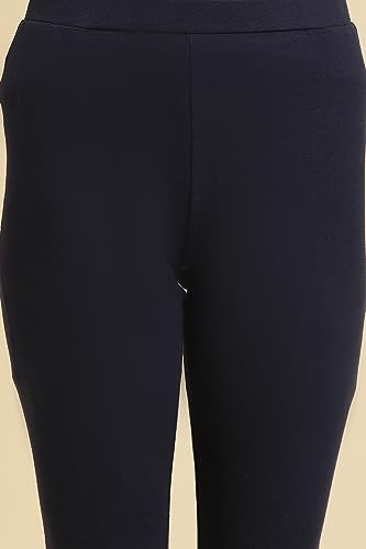 Image of W for Woman Blue Cotton Jersey Lycra Tights 23AUW60105-218737 XL