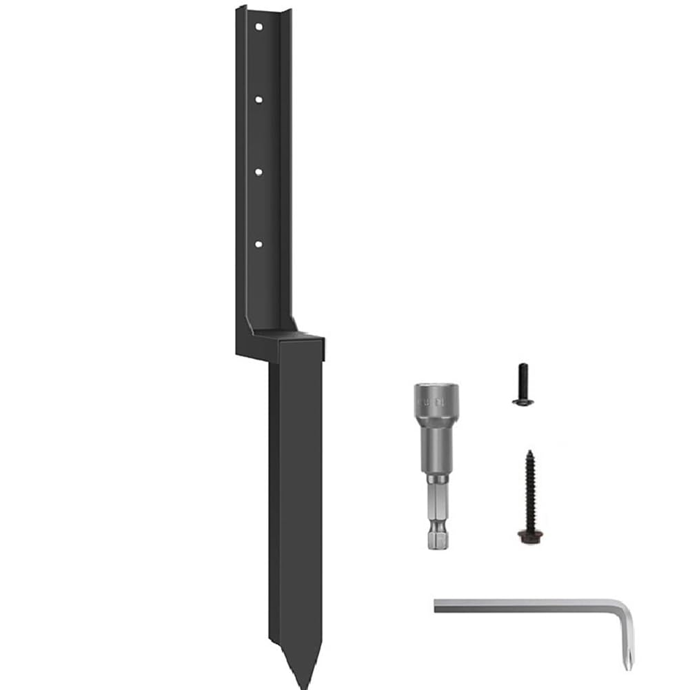 Littimoon Heavy Duty Steel Fence Anchor Ground Spike Wooden Fence Post for Repairing 1 Pack